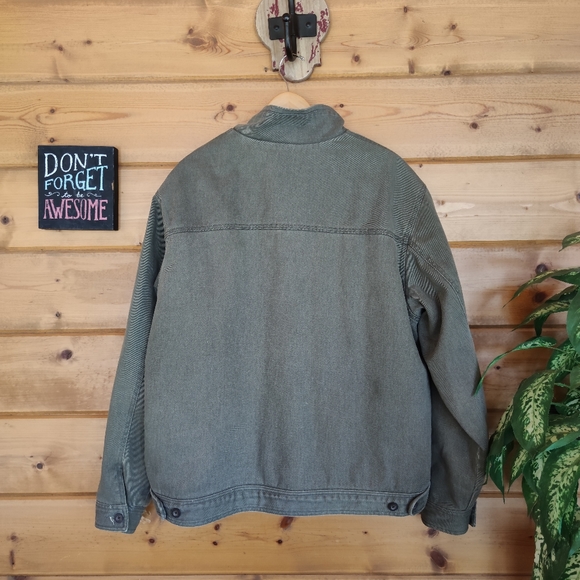 Woolrich 💙 Dorrington Twill Sherpa Lined Barn Trucker Jacket Dark Shale Coat XL - Picture 5 of 12